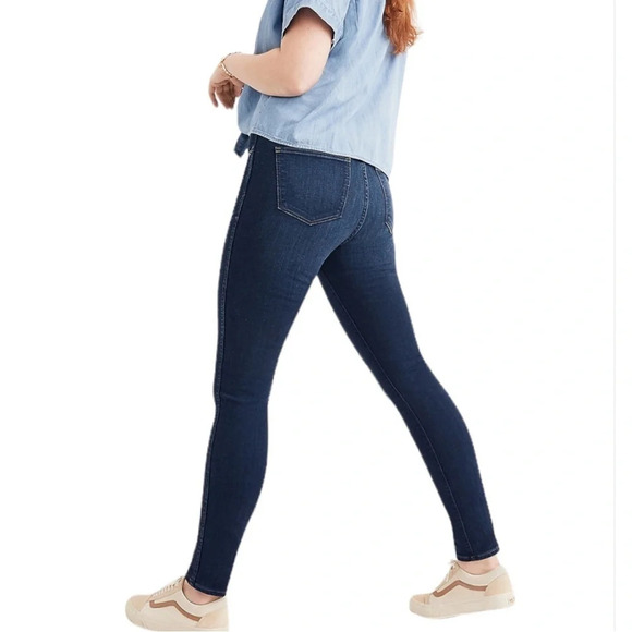 MADEWELL Blue Medium Hayes Wash 10” High-Rise Skinny Jeans Stretch Size 31 - Picture 1 of 12